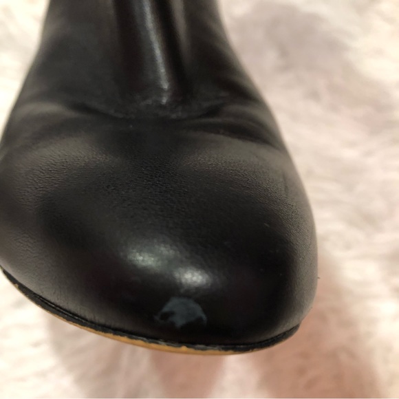 Asos Design Black Leather Booties cylinder heel size 8 zipper - Picture 12 of 15